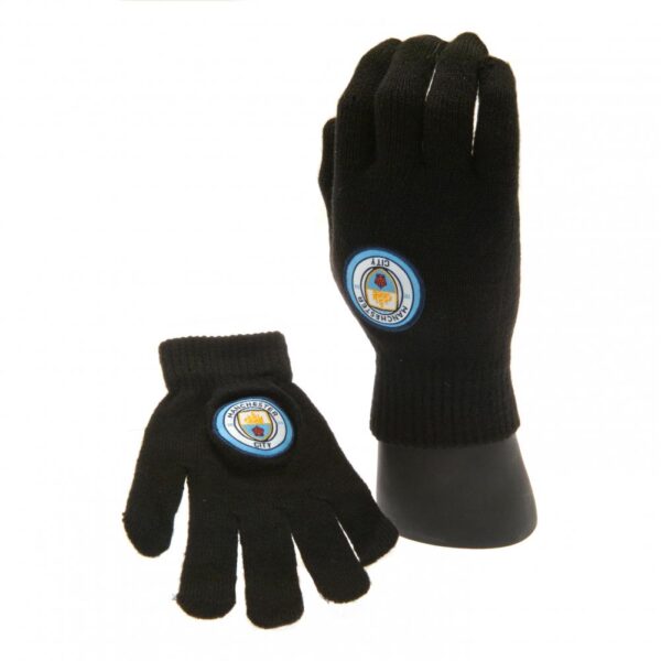 Manchester City FC Knitted Gloves Junior: 1 - Gloves By Manchester City