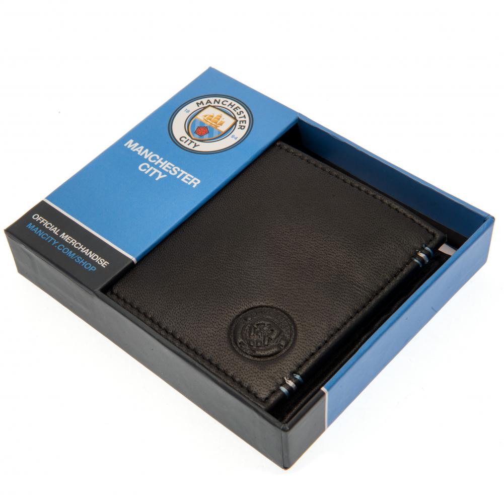 Manchester City FC Leather Stitched Wallet: 4 - Wallets By Manchester City