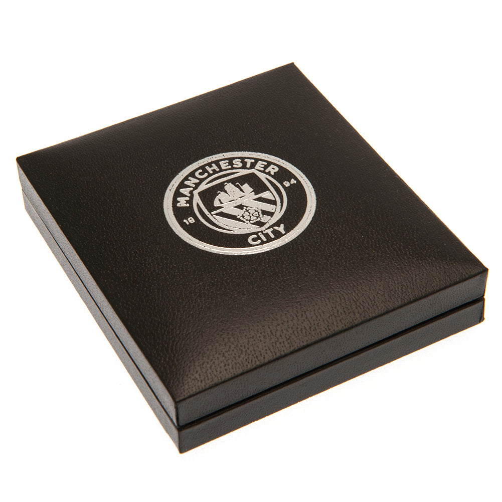 Manchester city fc silver plated boxed pendant