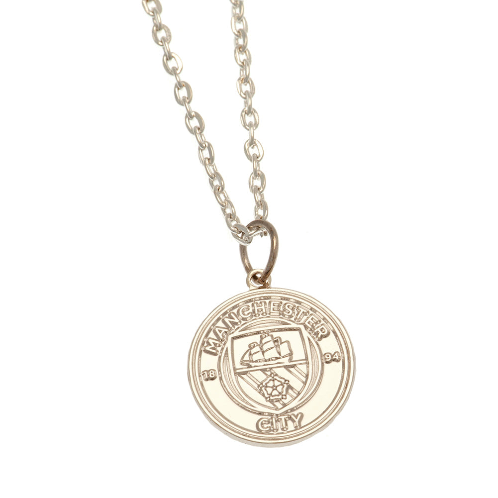 Manchester city fc silver plated boxed pendant