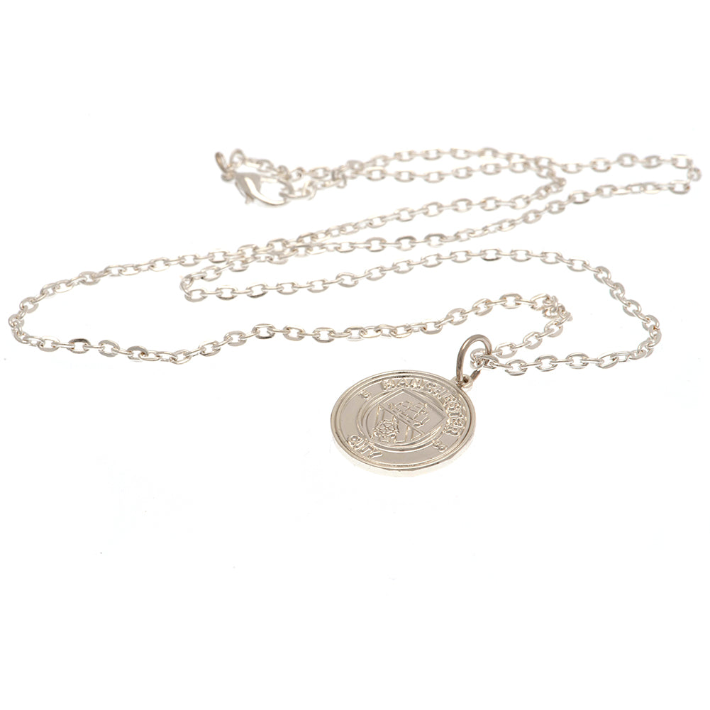 Manchester city fc silver plated boxed pendant