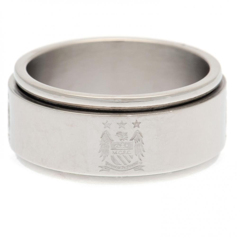 Manchester City FC Spinner Ring Medium EC: 2 - Jewellery By Manchester City