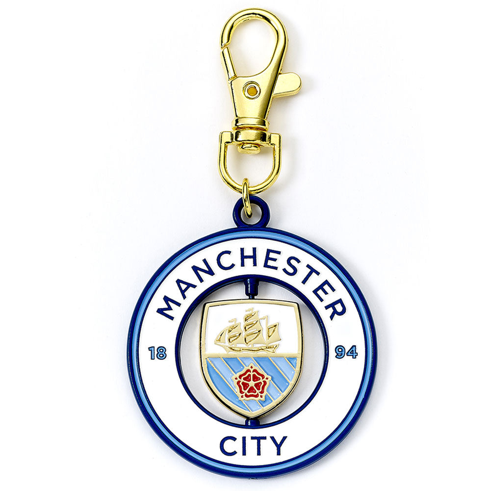 Manchester City FC Spinning Bag Charm: 3 - Keyrings By Manchester City