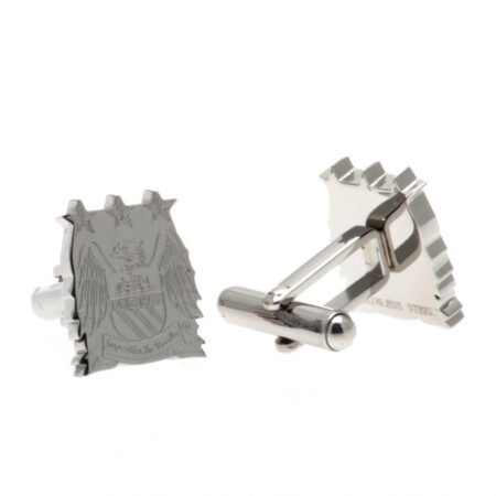 Manchester City FC Stainless Steel Formed Retro Cufflinks: 2 - Cufflinks & Tie Slides By Manchester City