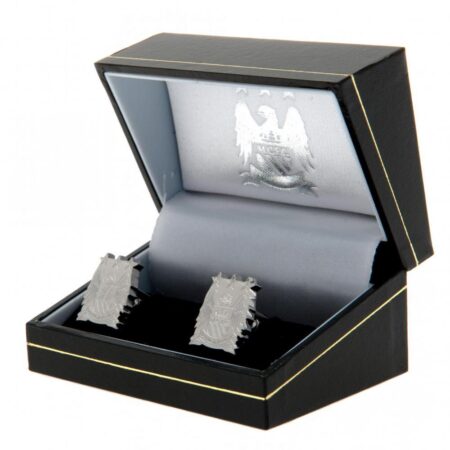Manchester City FC Stainless Steel Formed Retro Cufflinks: 1 - Cufflinks & Tie Slides By Manchester City