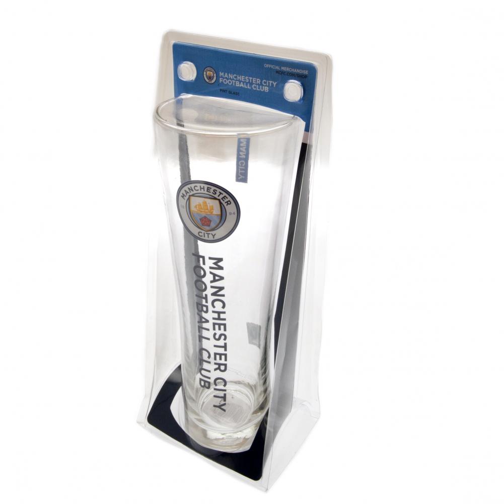 Manchester City FC Tall Beer Glass: 2 - Glassware By Manchester City