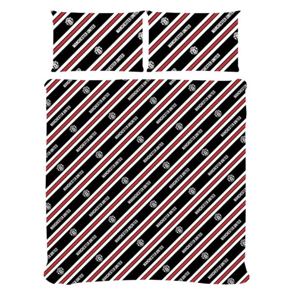 Manchester United FC Core Stripe Double Duvet Set: 2 - Bedroom By Manchester United