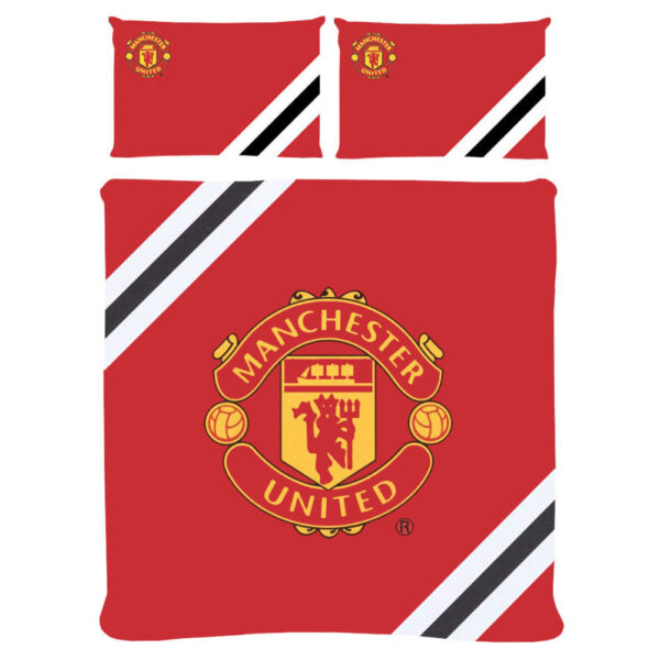Manchester United FC Core Stripe Double Duvet Set: 1 - Bedroom By Manchester United