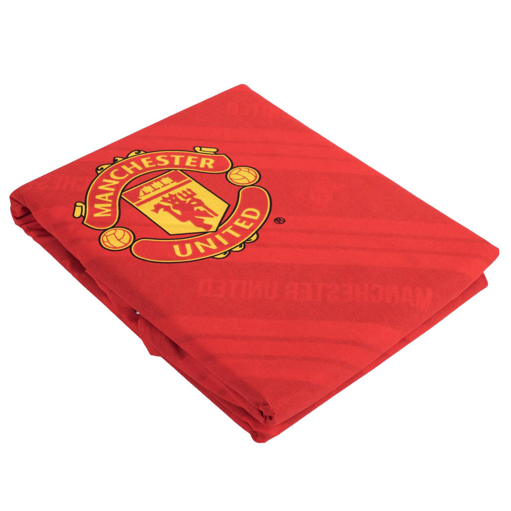 Manchester united fc core stripe single duvet set