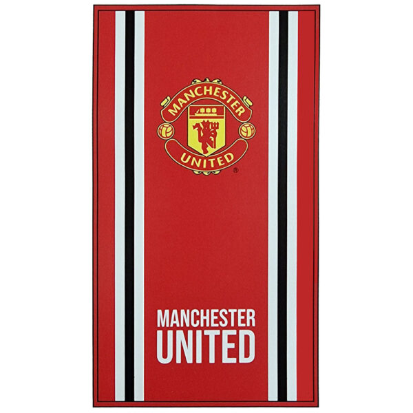 Manchester United FC Core Stripe Towel: 1 - Towels By Manchester United