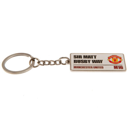 Manchester United FC Embossed Street Sign Keyring: 2 - Keyrings By Manchester United