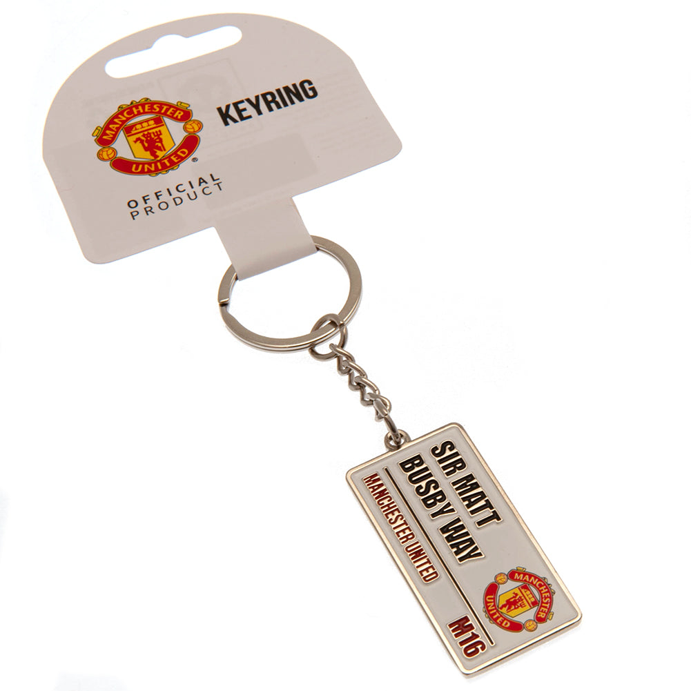 Manchester United FC Embossed Street Sign Keyring: 1 - Keyrings By Manchester United