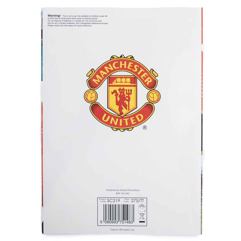 Manchester united fc musical birthday card