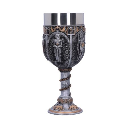 Medieval knight chain wine goblet