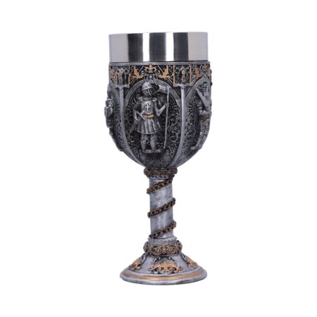 Medieval knight chain wine goblet