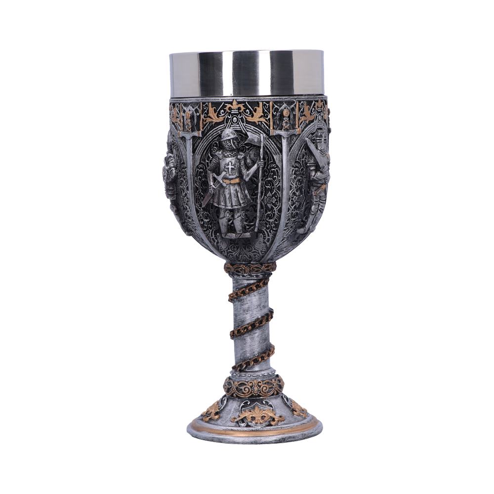 Medieval knight chain wine goblet