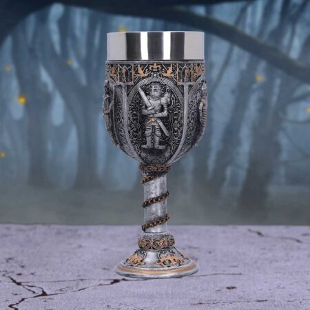 Medieval knight chain wine goblet