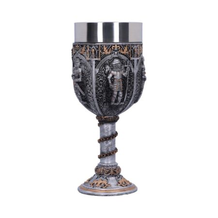 Medieval knight chain wine goblet