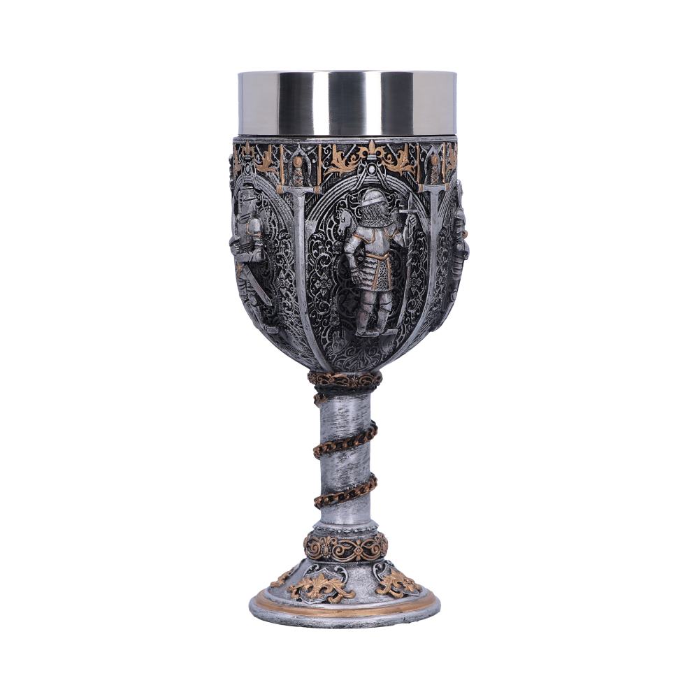 Medieval knight chain wine goblet