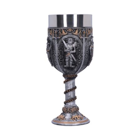 Medieval knight chain wine goblet
