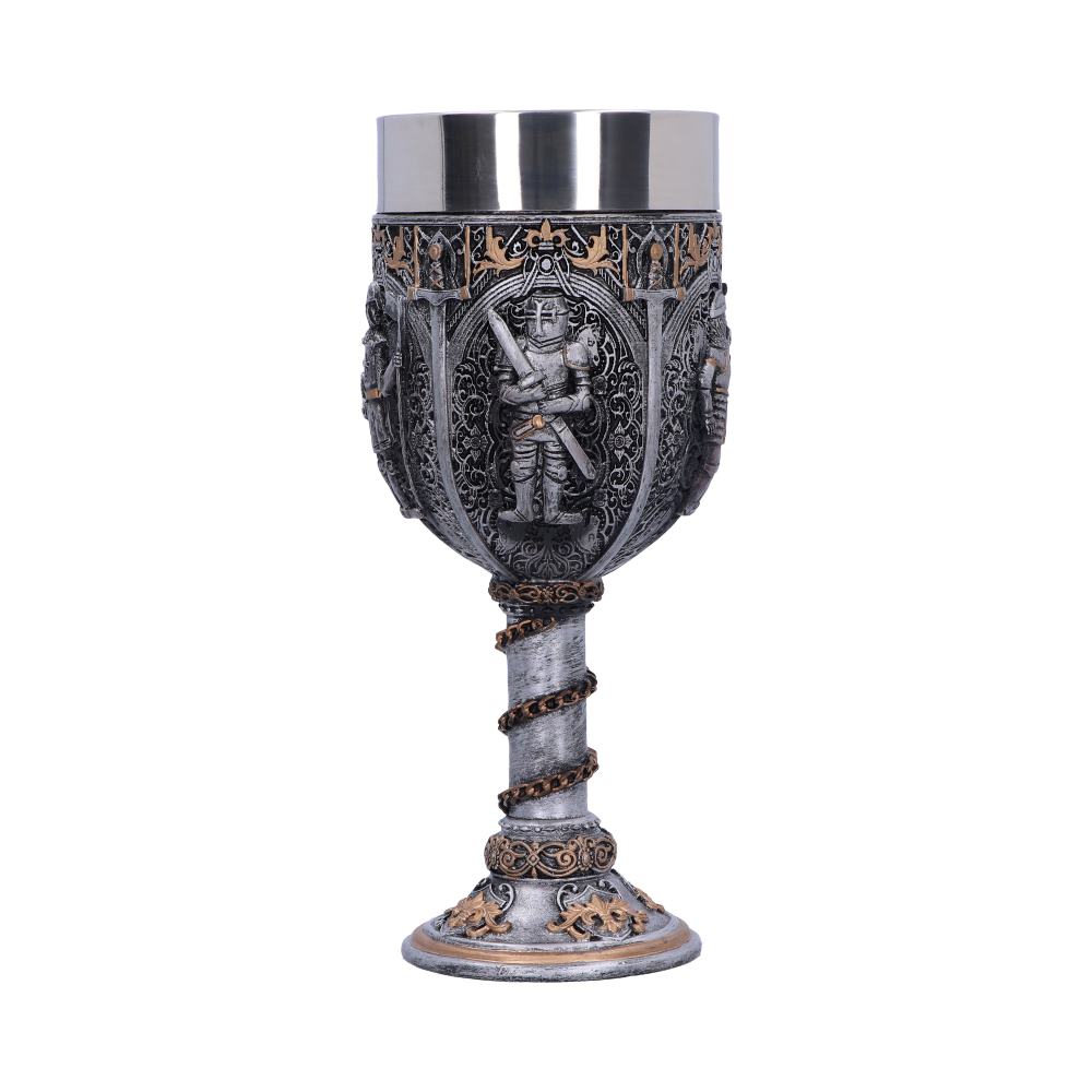 Medieval knight chain wine goblet