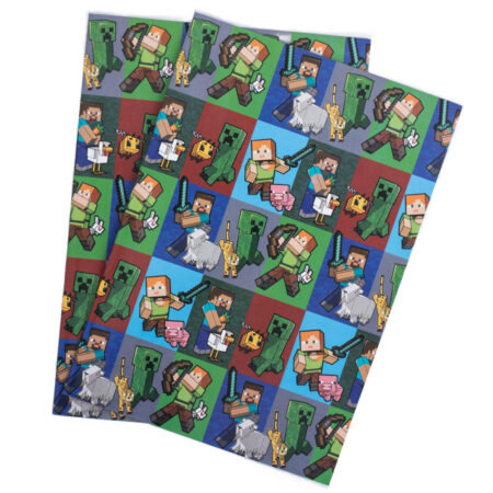 Minecraft Characters Gift Wrap with Tags: 2 - Gift Wrap & Bags By Minecraft