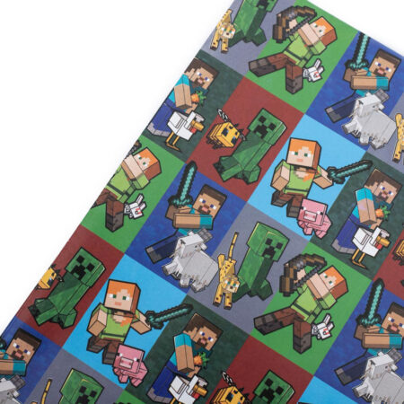 Minecraft Characters Gift Wrap with Tags: 4 - Gift Wrap & Bags By Minecraft