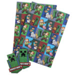 Minecraft Characters Gift Wrap with Tags: 1 - Gift Wrap & Bags By Minecraft