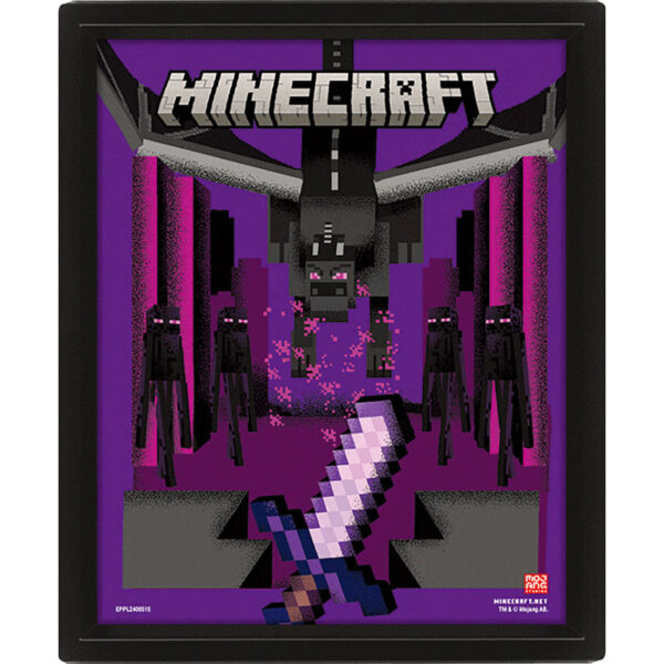 Minecraft Dragon Duel Framed 3D Picture: 2 - Framed Prints By Minecraft
