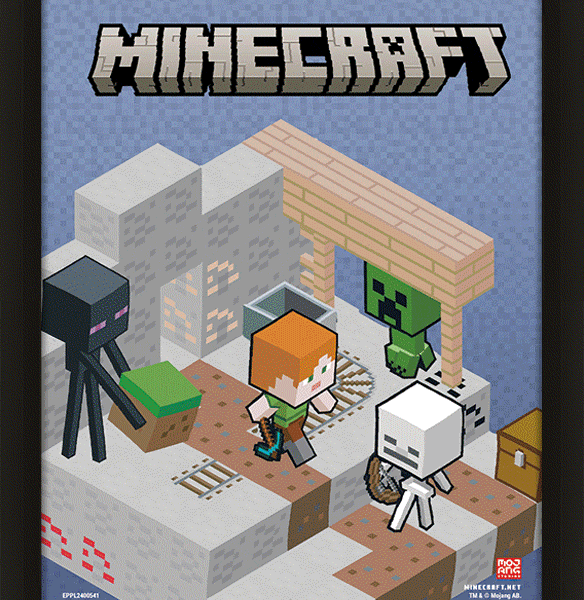 Minecraft 3D Lenticular Framed Picture: 1 - Framed Prints By Minecraft