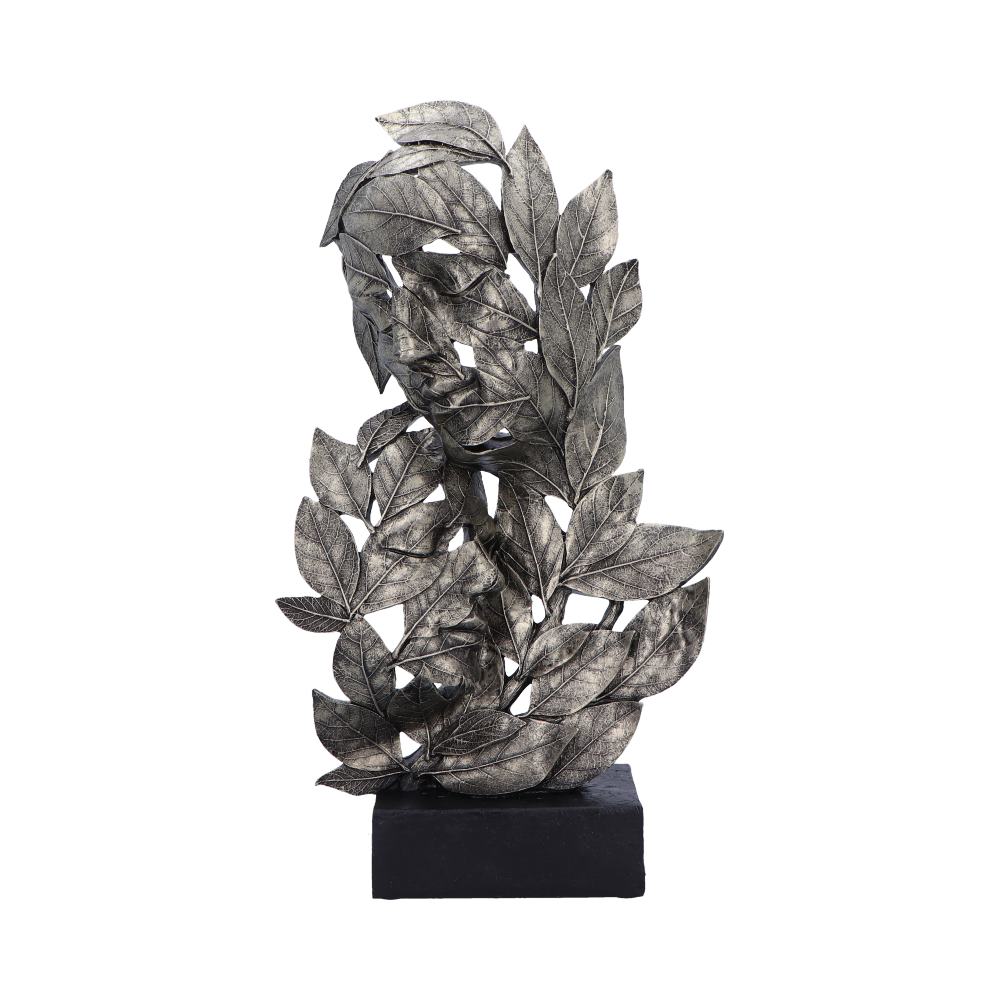 Natural emotion embrace silver statue 38cm
