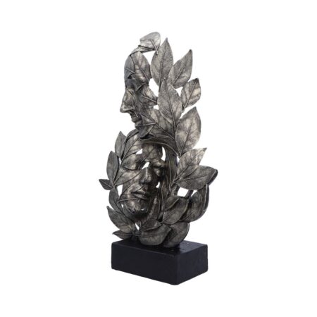 Natural emotion embrace silver statue 38cm
