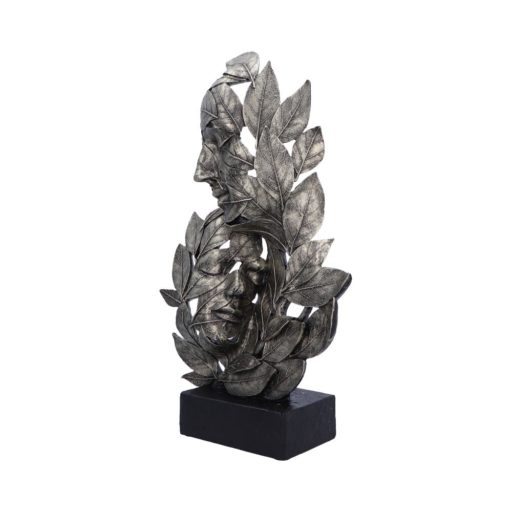 Natural emotion embrace silver statue 38cm