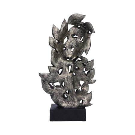 Natural emotion embrace silver statue 38cm