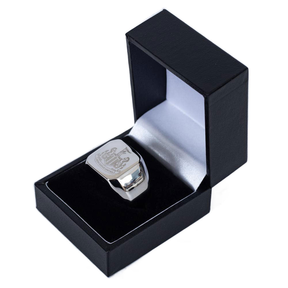 Newcastle United FC Square Signet Ring Medium: 1 - Jewellery By Newcastle United