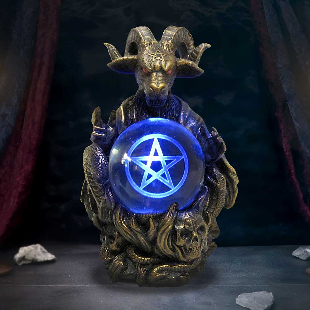 Orbuculum baphomet illuminating figurine 16cm