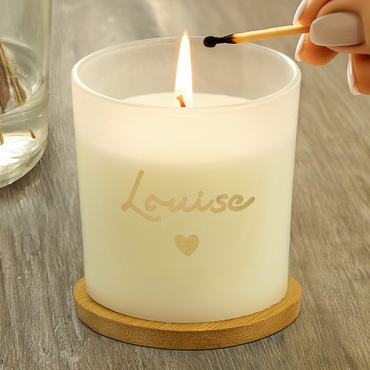 personalised gold name scented jar candle