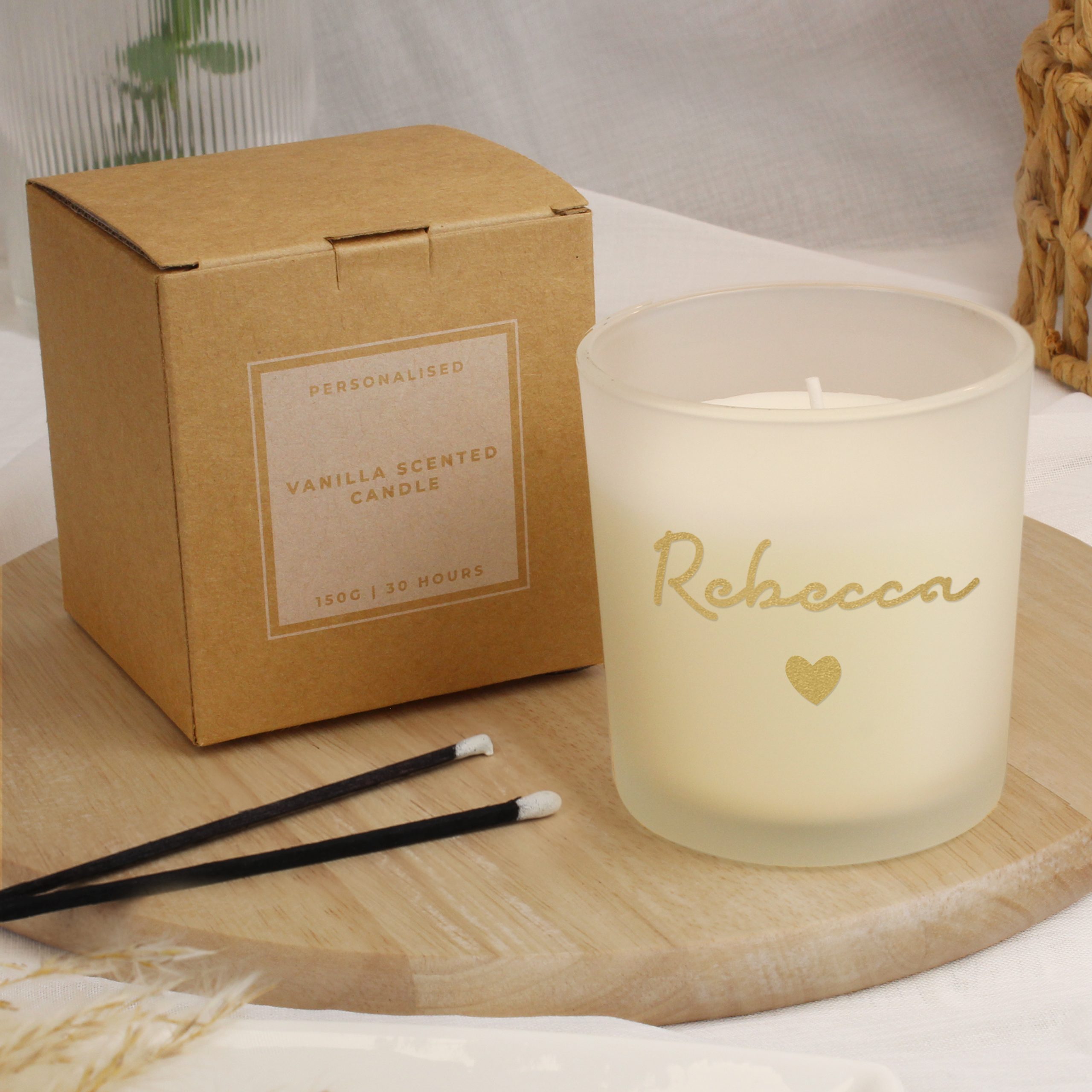 personalised gold name scented jar candle