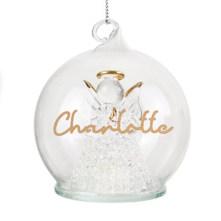 personalised christmas led angel bauble