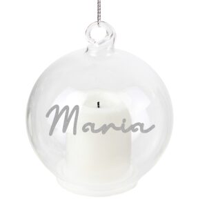 personalised christmas led candle bauble