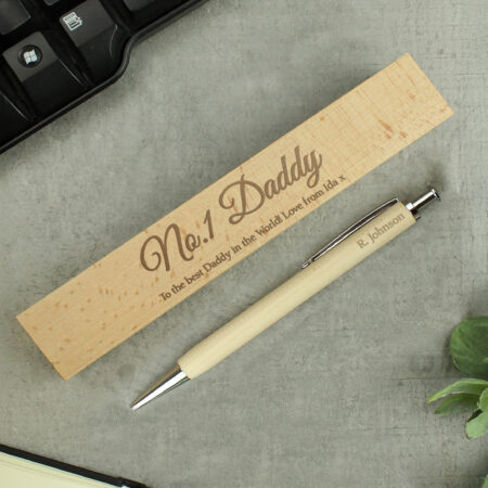 personalised any message wooden pen & box