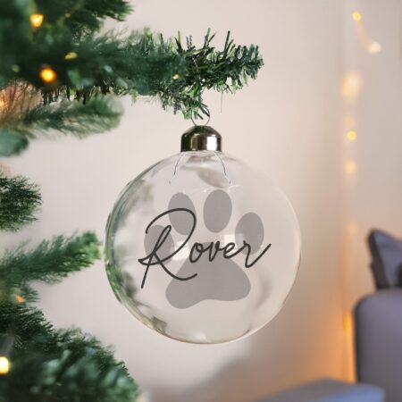 personalised pet glass bauble