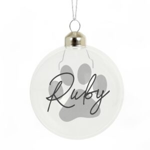 personalised pet glass bauble