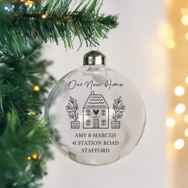 personalised home glass bauble