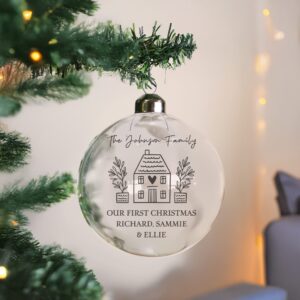 personalised home glass bauble