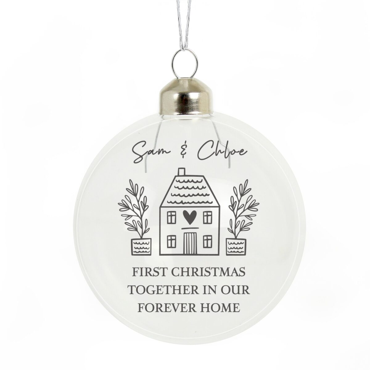 personalised home glass bauble