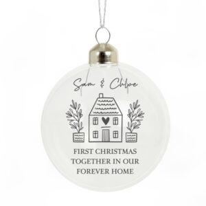 personalised home glass bauble