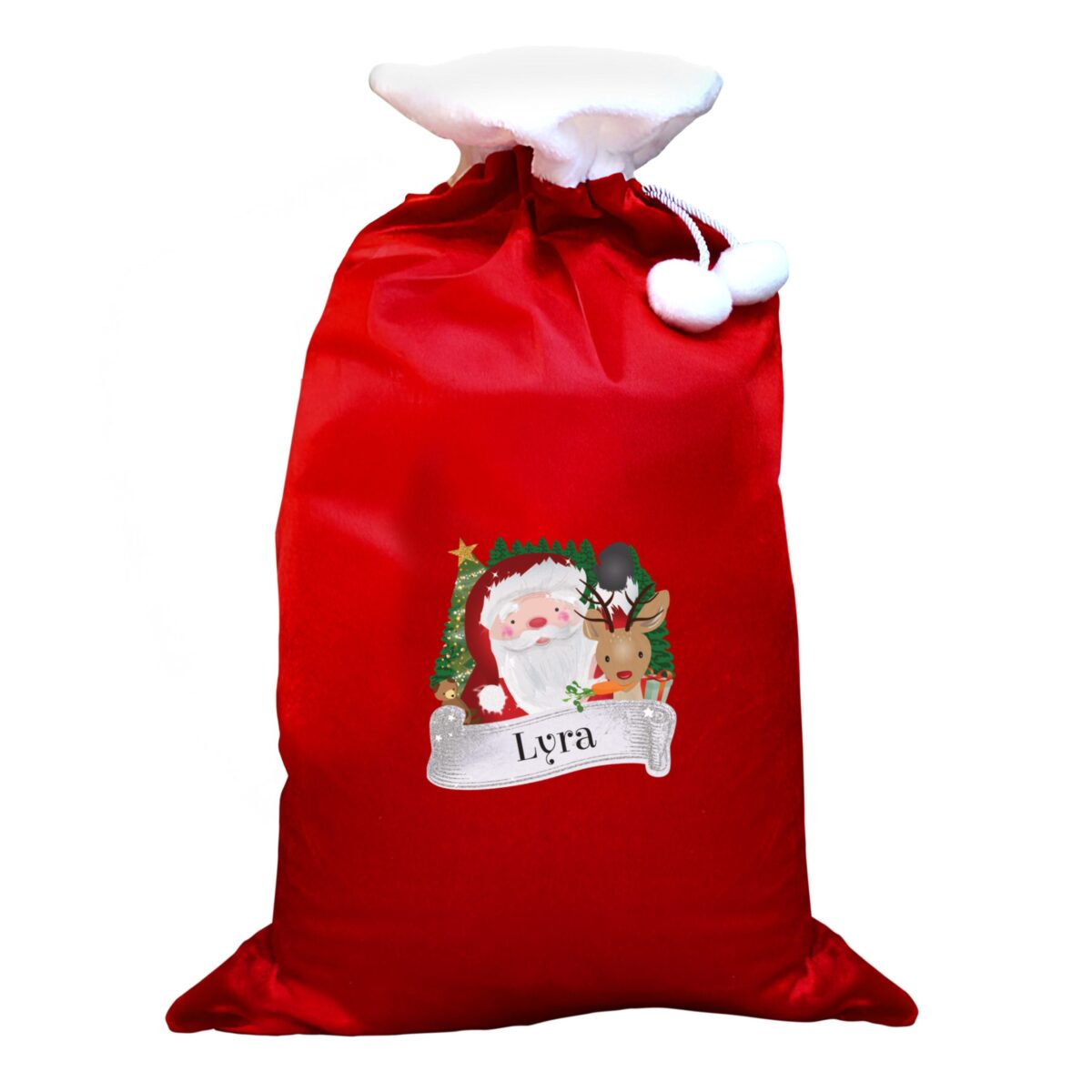 personalised christmas santa red sack
