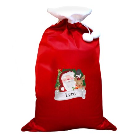 personalised christmas santa red sack