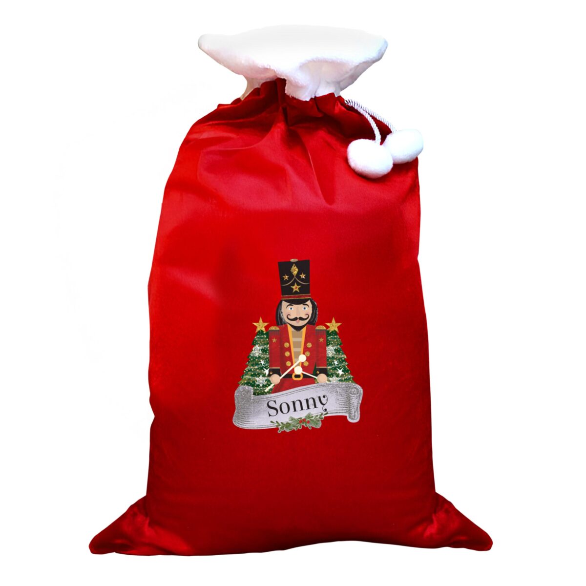 personalised nutcracker red sack